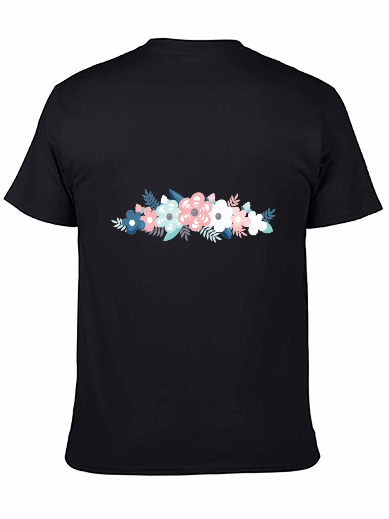 Floral Graphic Tee - Stylish Mens Black T-Shirt