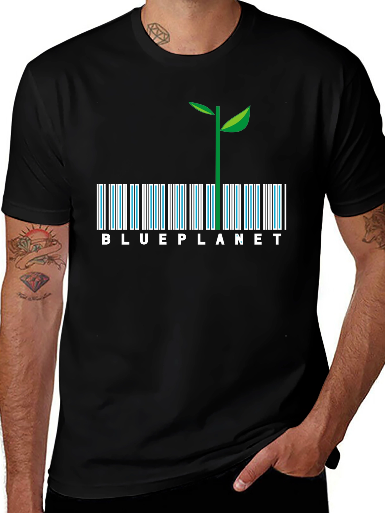 Blue Planet Barcode Plant T-Shirt