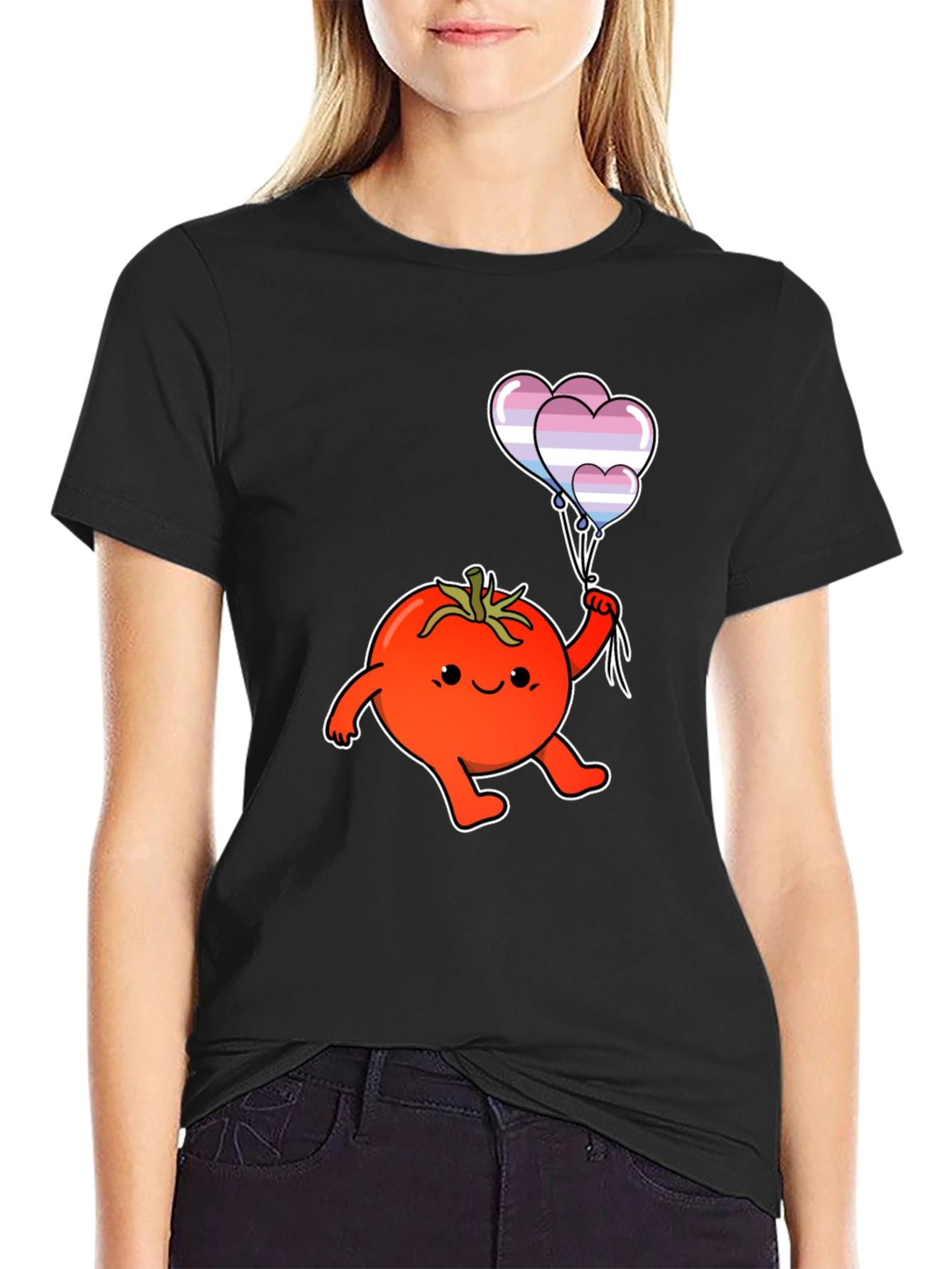 Tomato with Transgender Pride Balloons T-Shirt