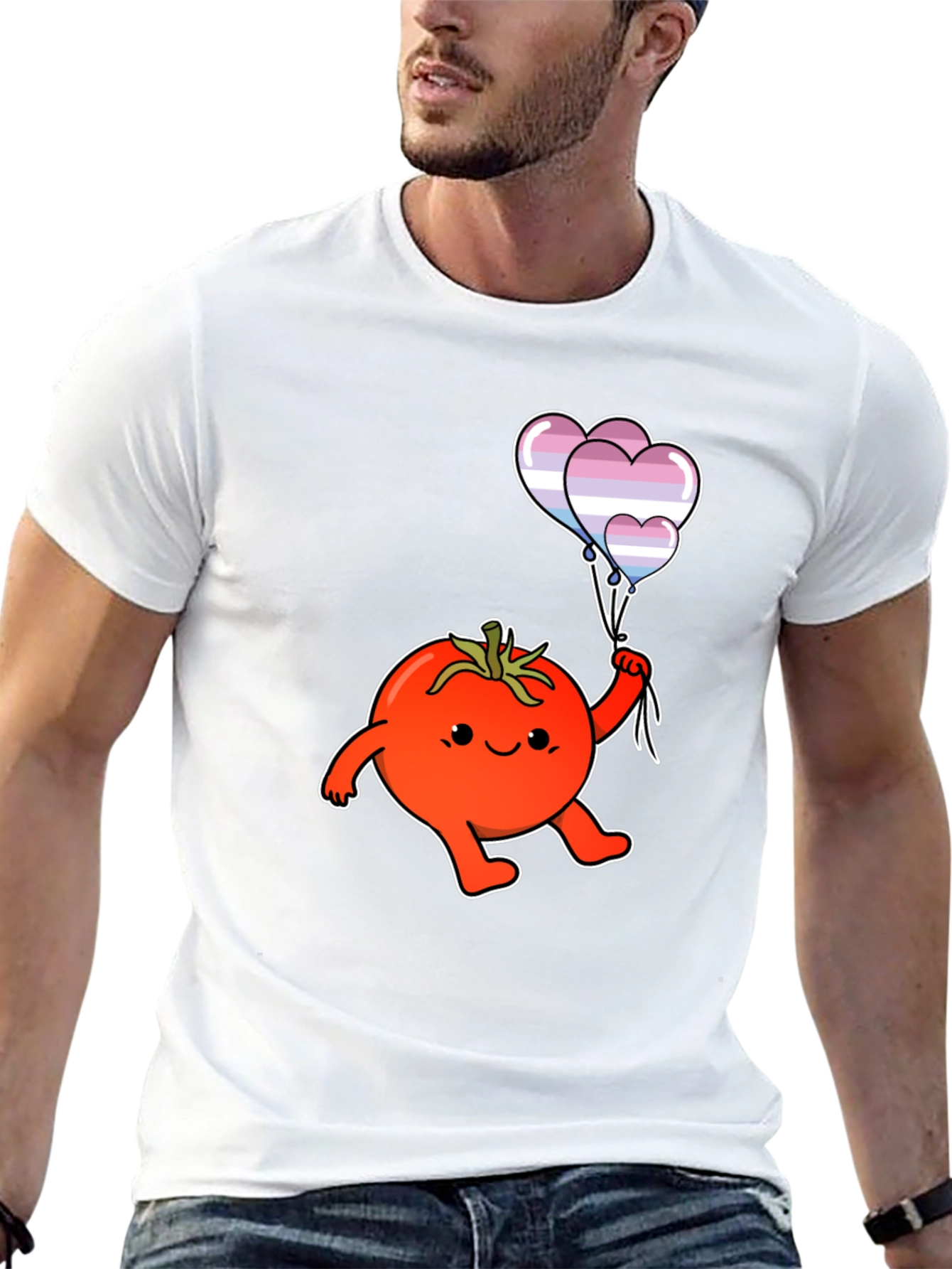 Tomato with Transgender Pride Balloons T-Shirt