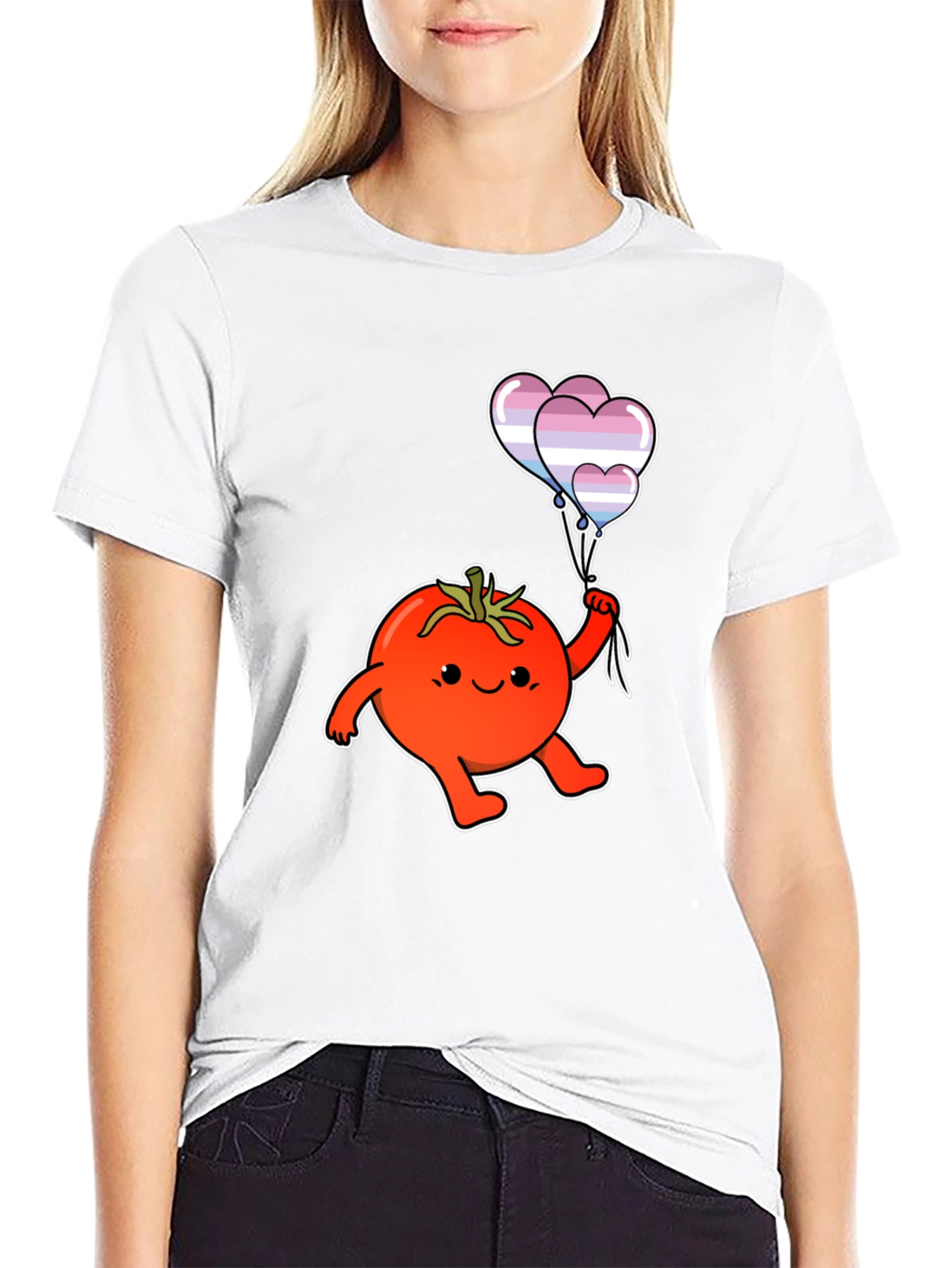 Tomato with Transgender Pride Balloons T-Shirt