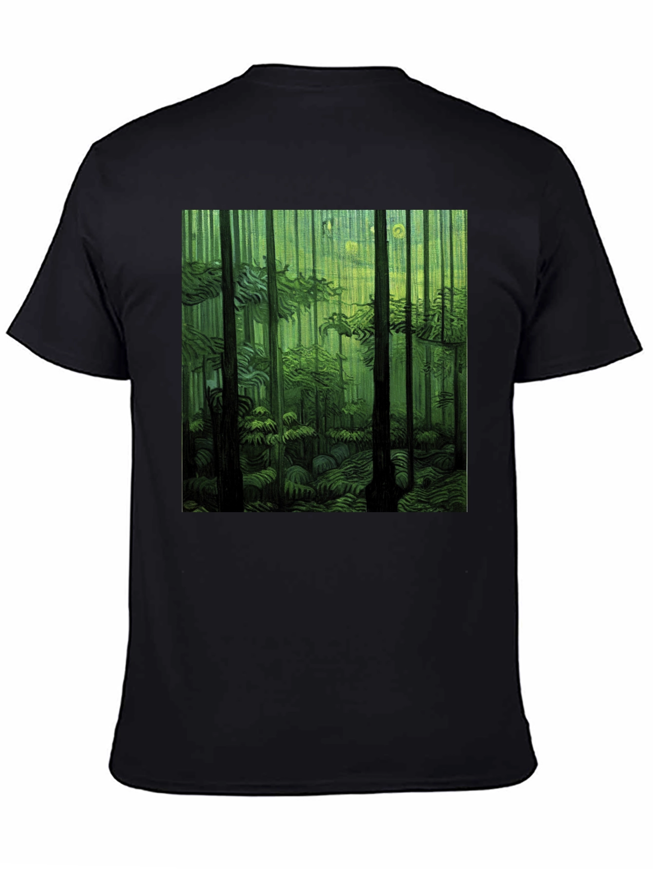 Forest Print Black T-Shirt