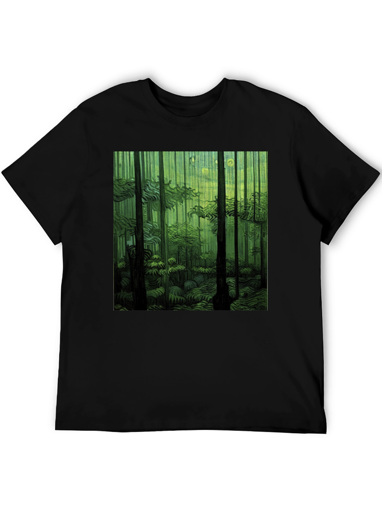 Forest Print Black T-Shirt