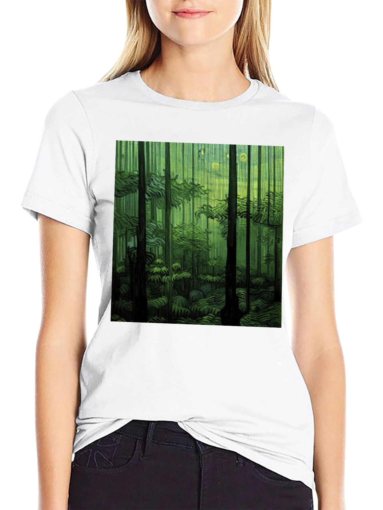 Forest Print Black T-Shirt