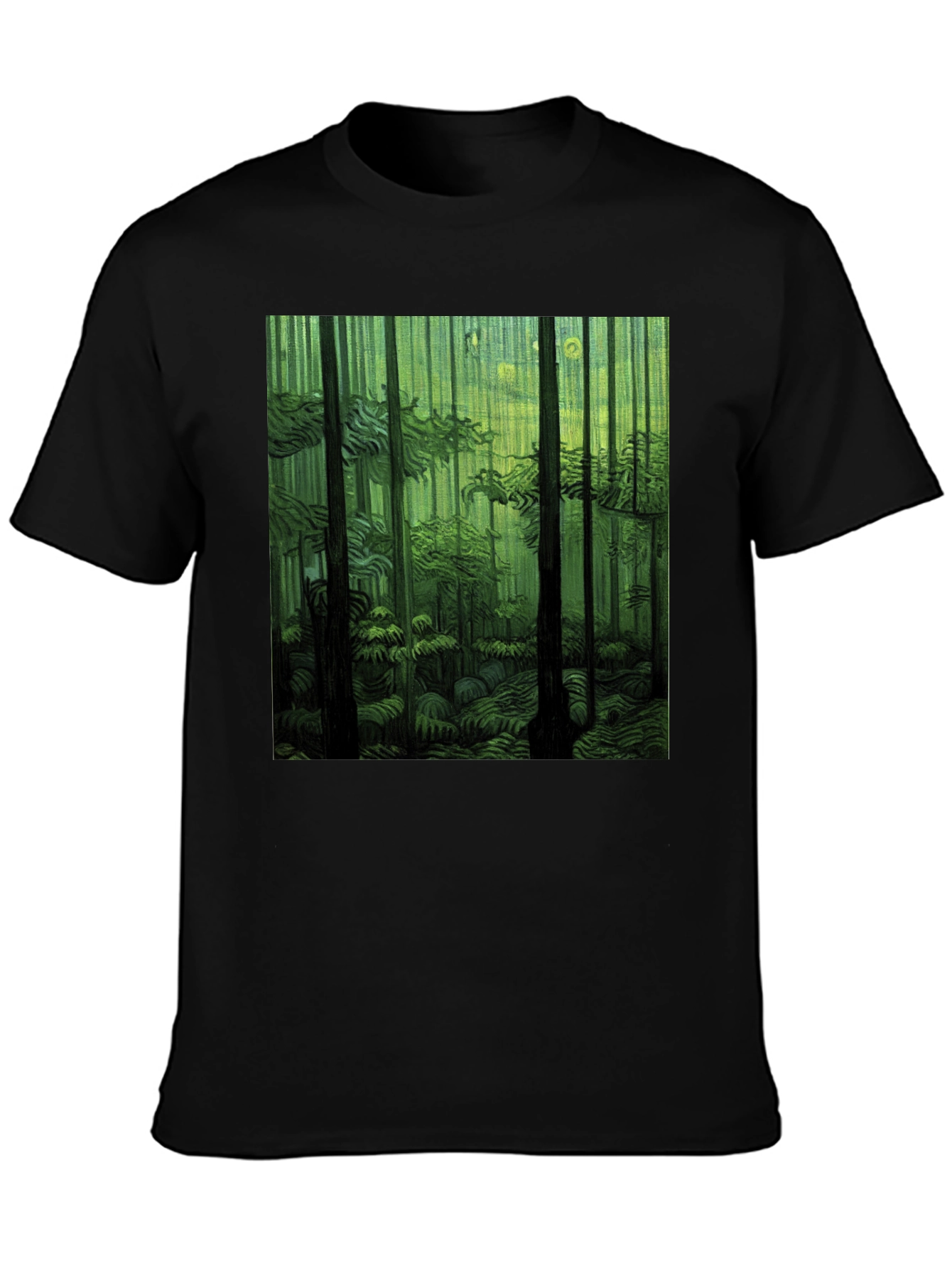Forest Print Black T-Shirt