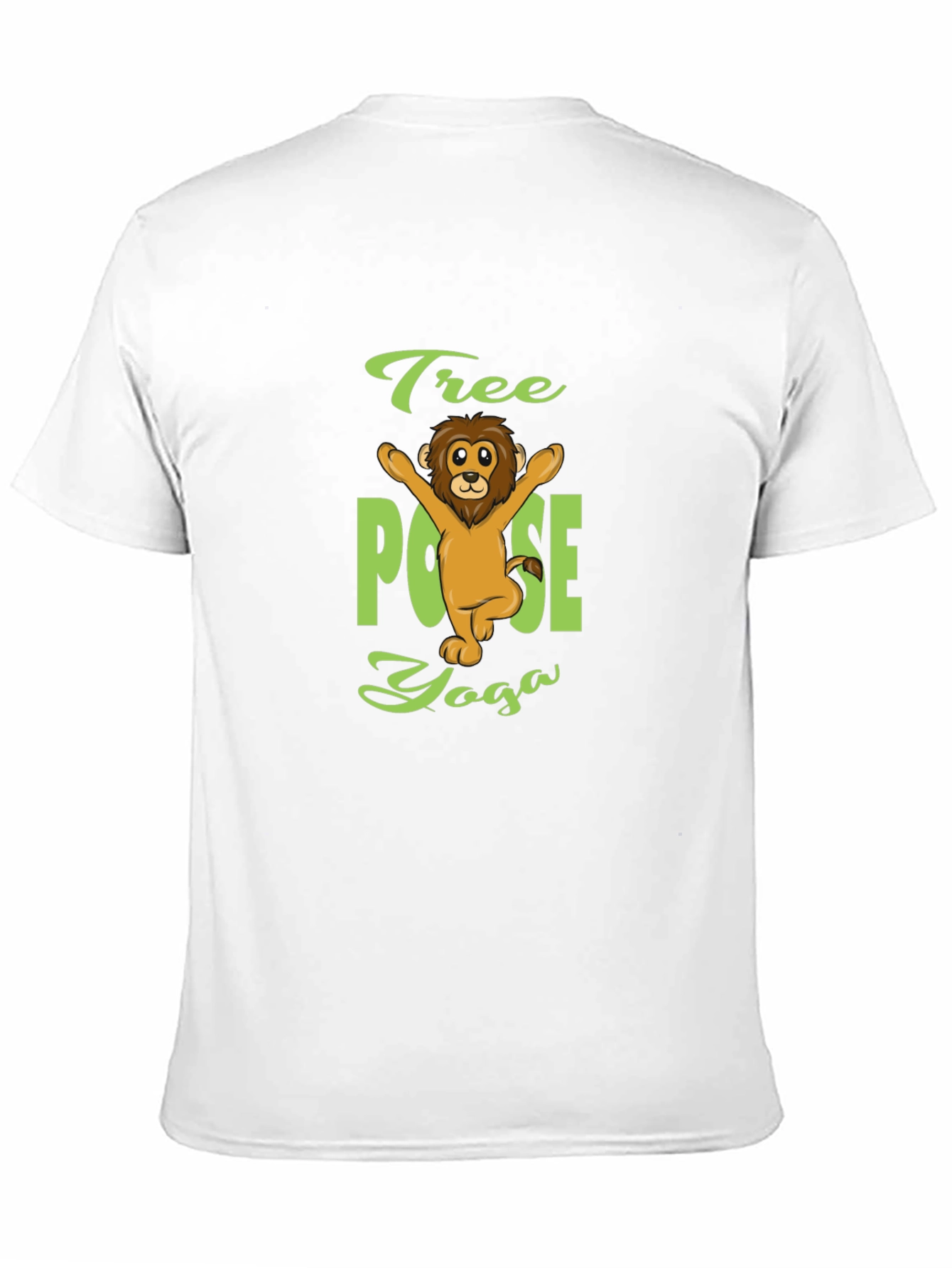 Tree Pose Yoga Lion T-Shirt - Black