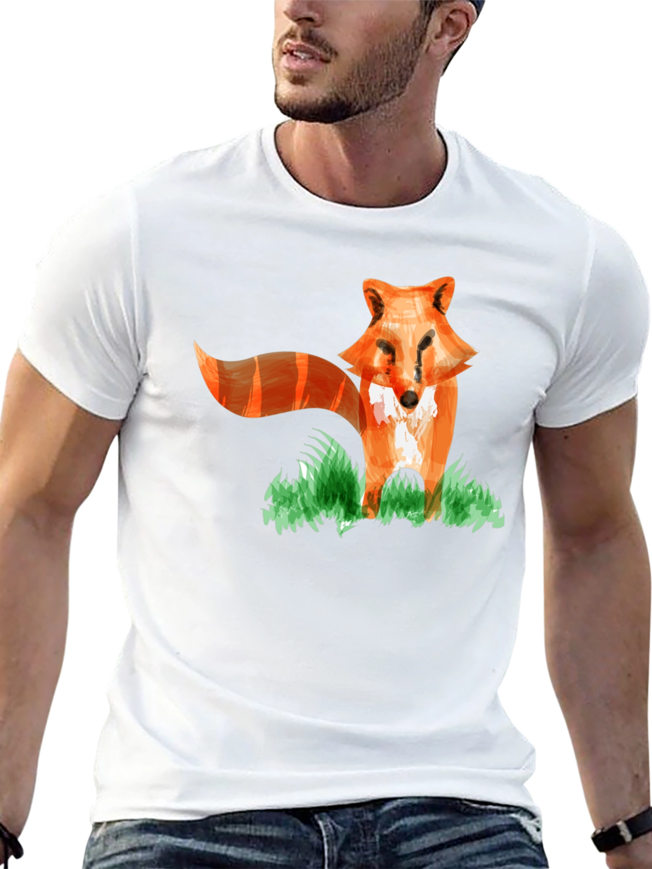 Fox Graphic Print T-Shirt - Fun Animal Tee