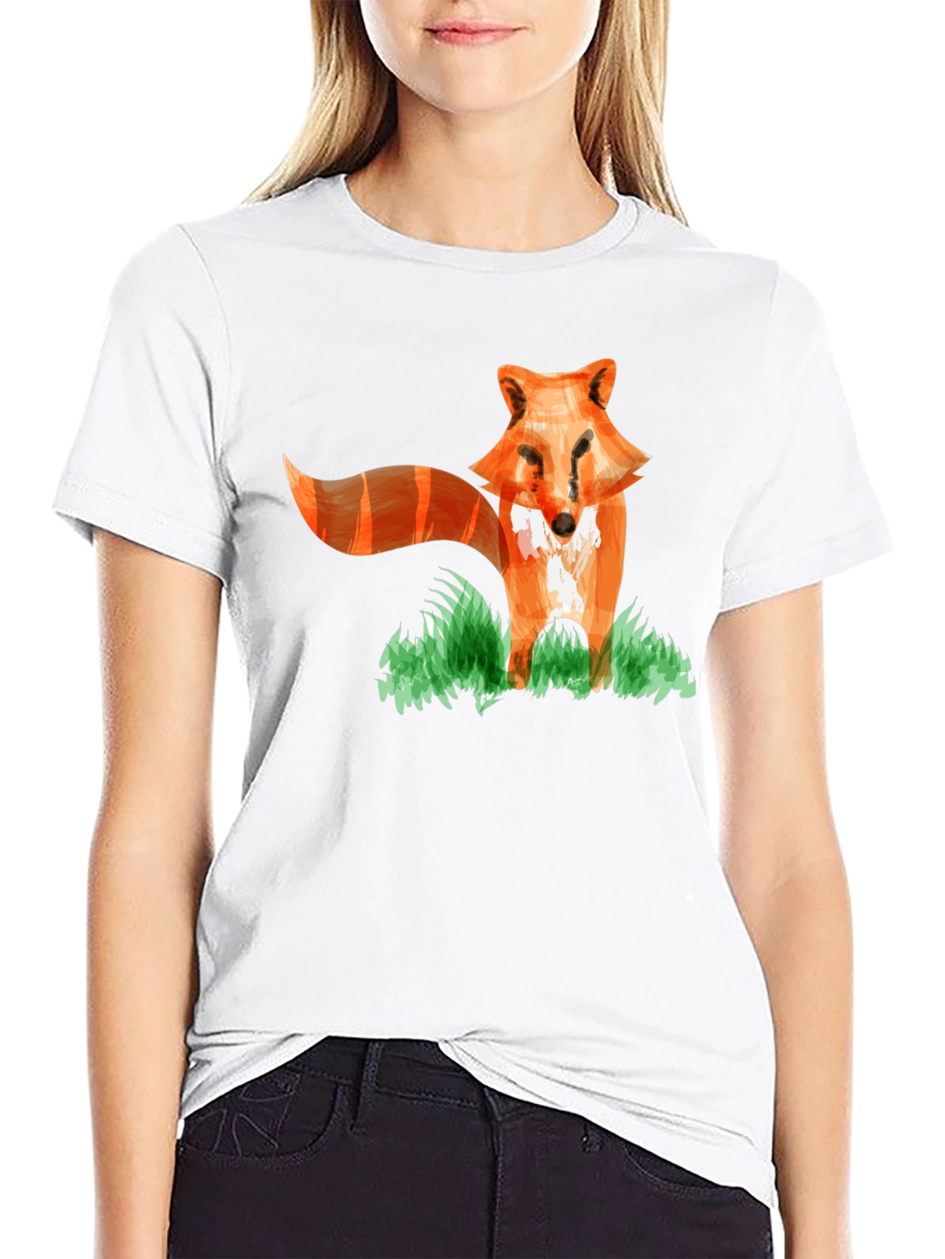 Fox Graphic Print T-Shirt - Fun Animal Tee