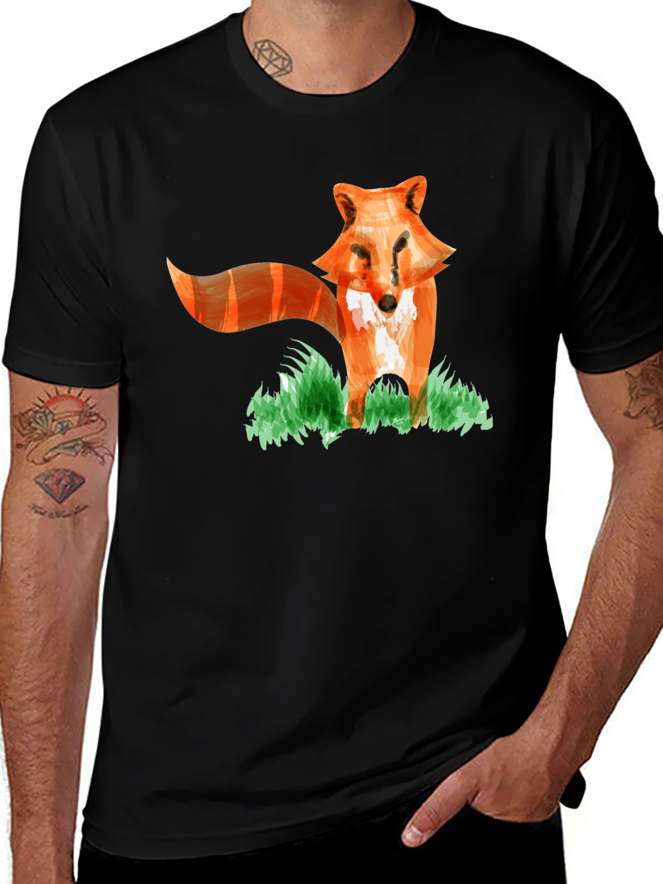 Fox Graphic Print T-Shirt - Fun Animal Tee