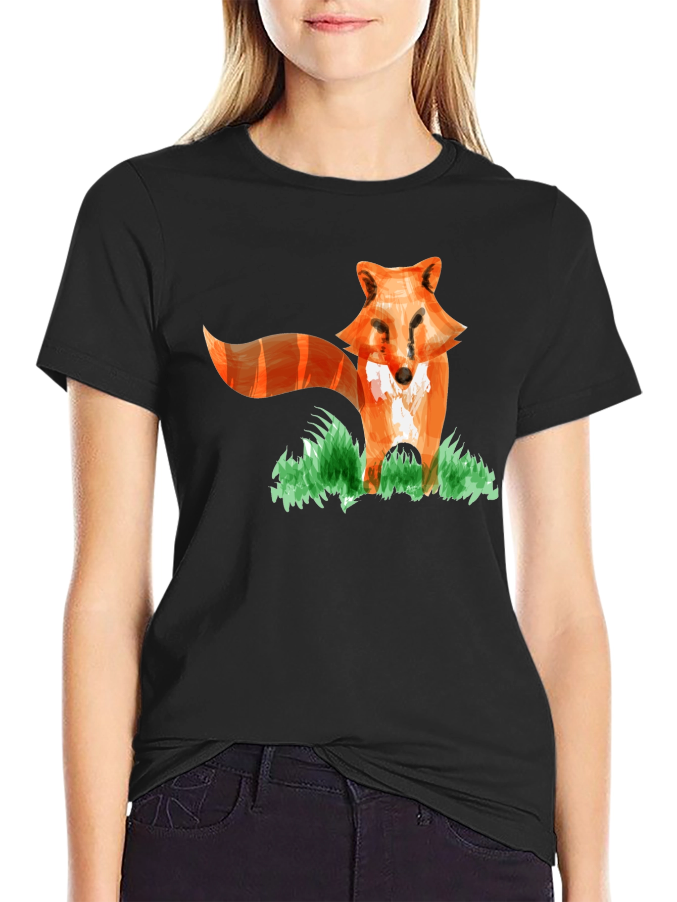 Fox Graphic Print T-Shirt - Fun Animal Tee