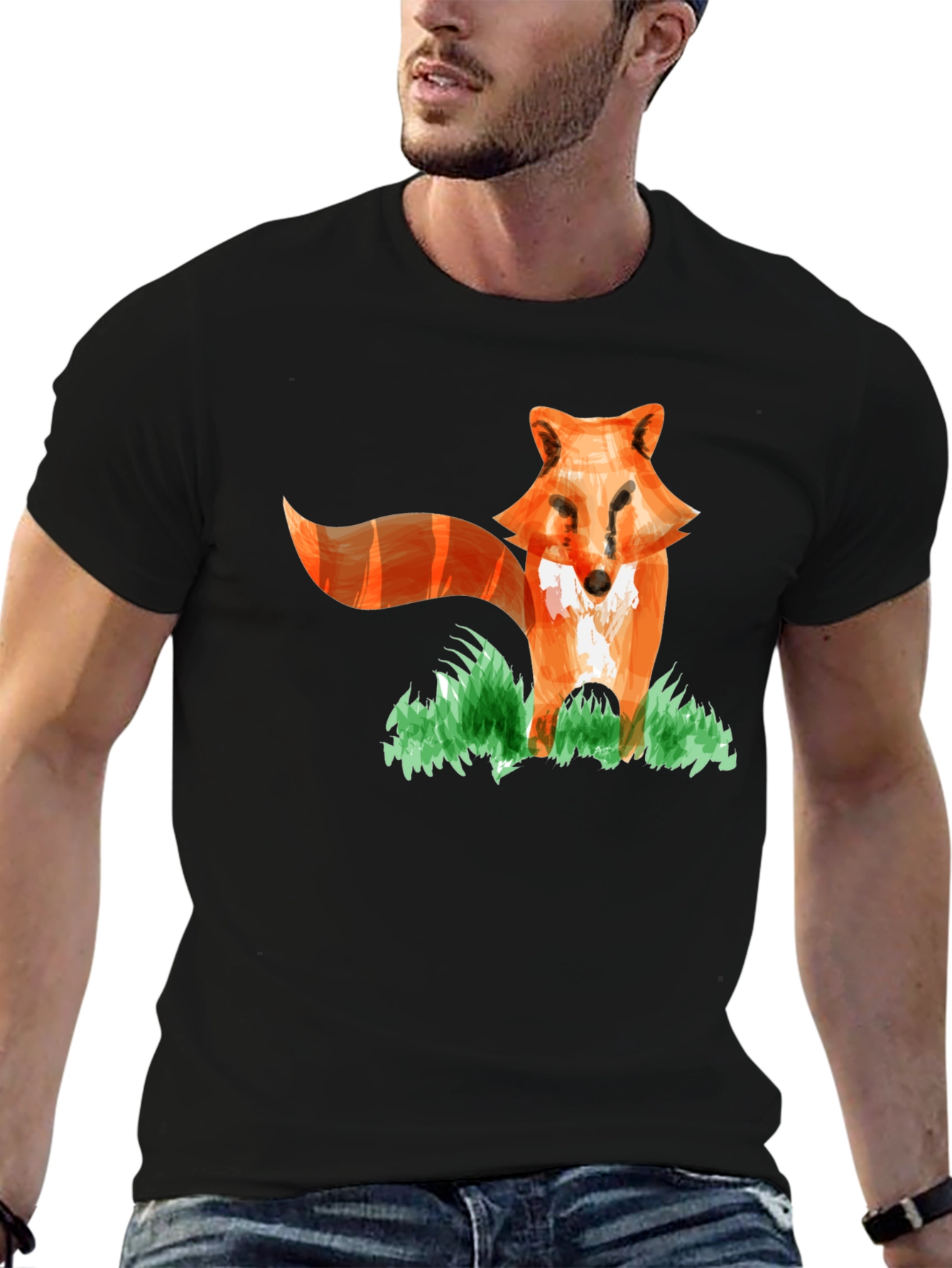 Fox Graphic Print T-Shirt - Fun Animal Tee