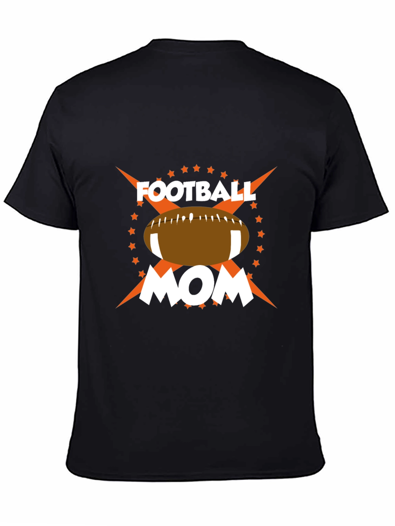 Football Mom Graphic Tee - Black Cotton Blend