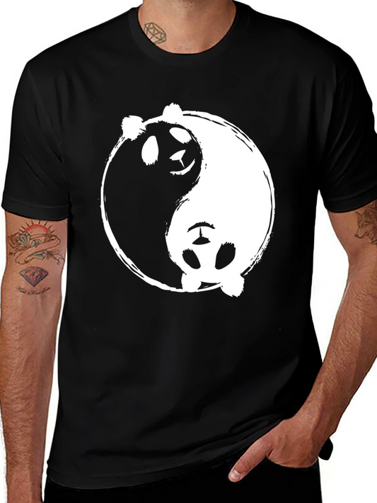 Yin Yang Panda Graphic Tee - Black