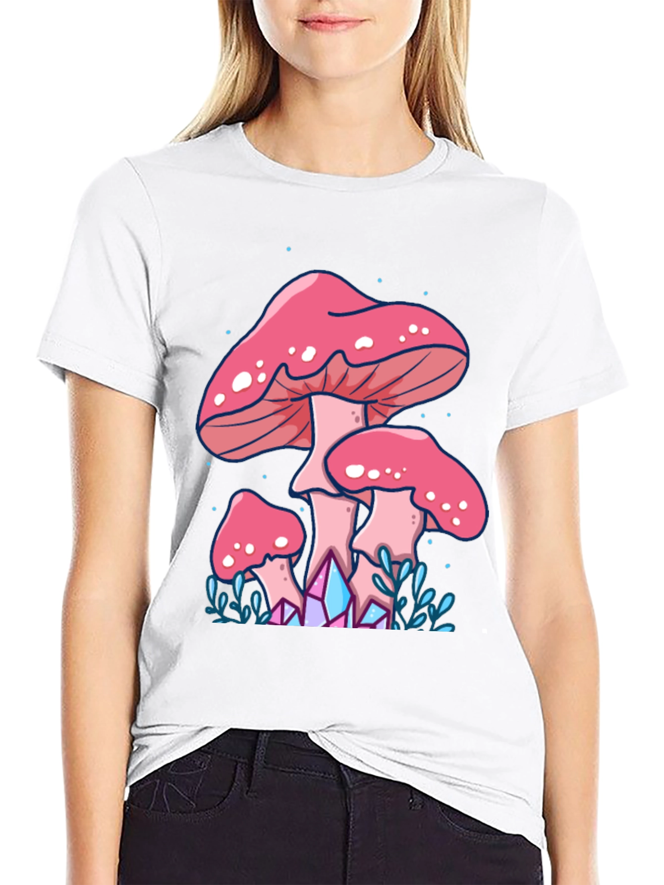 Mushroom Graphic Tee - Trippy Forest Design