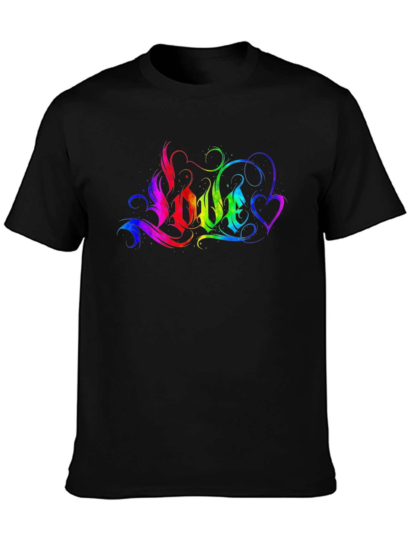 Rainbow LOVE Graphic T-Shirt - Black