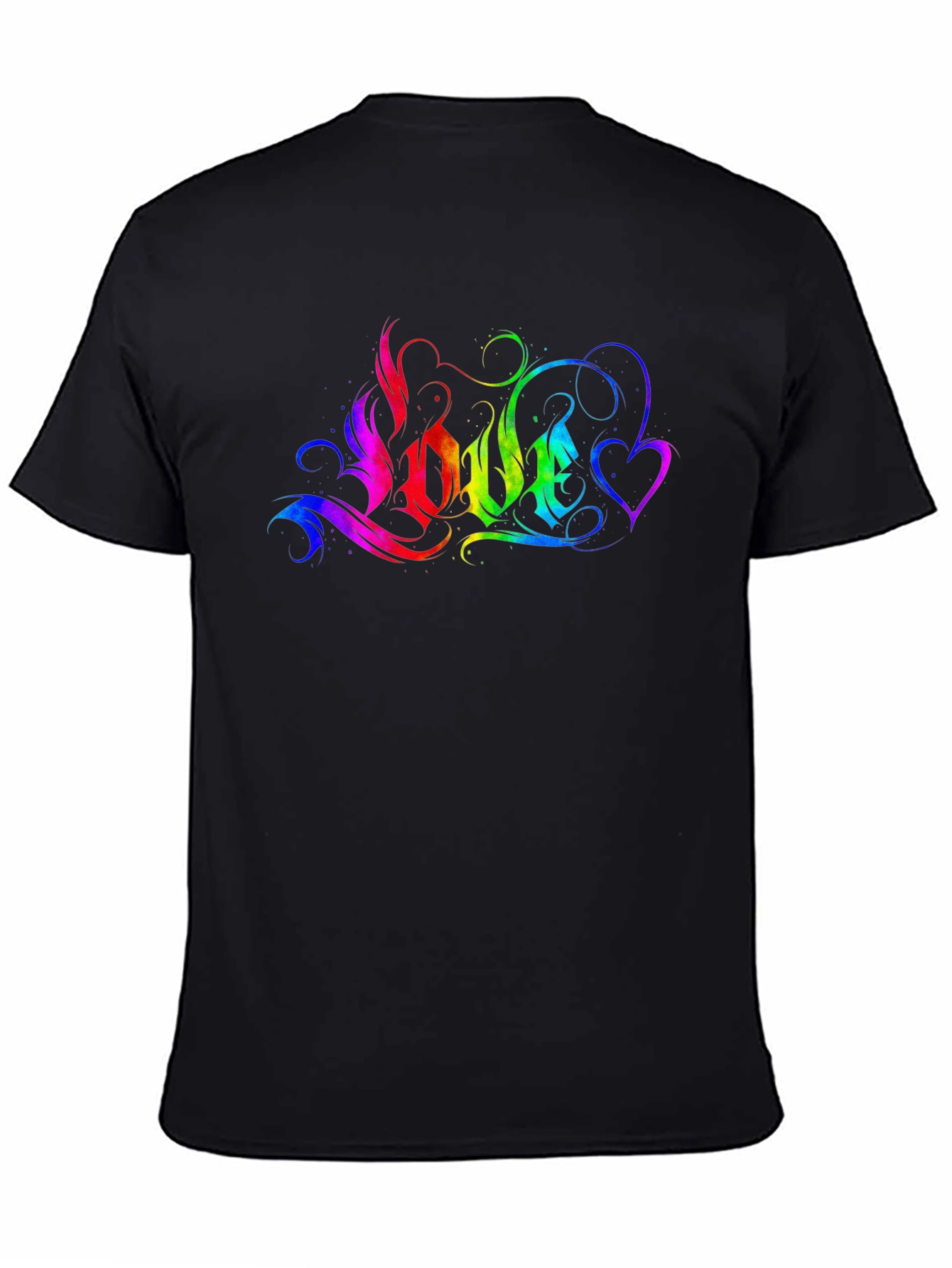 Rainbow LOVE Graphic T-Shirt - Black