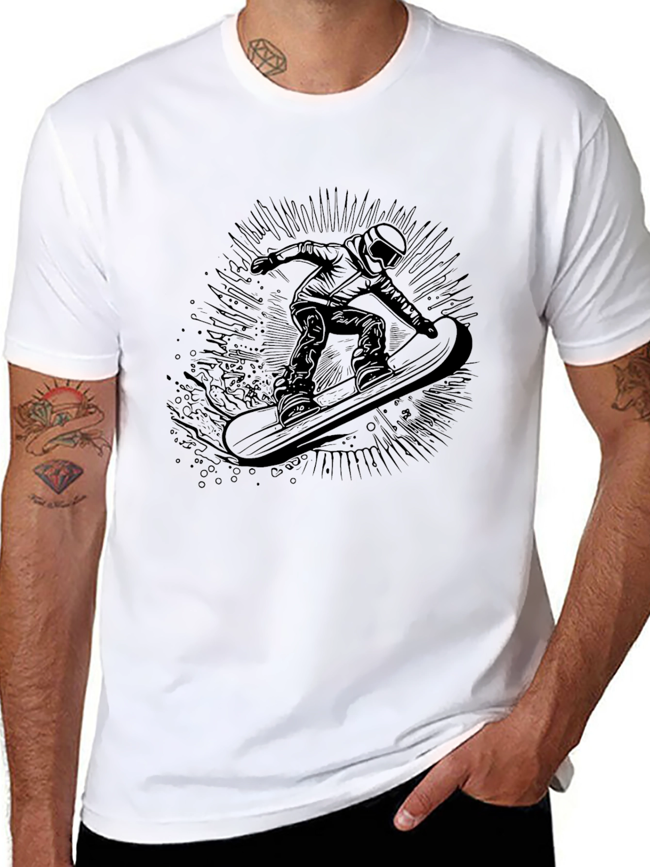 Snowboarder Graphic Tee - Black