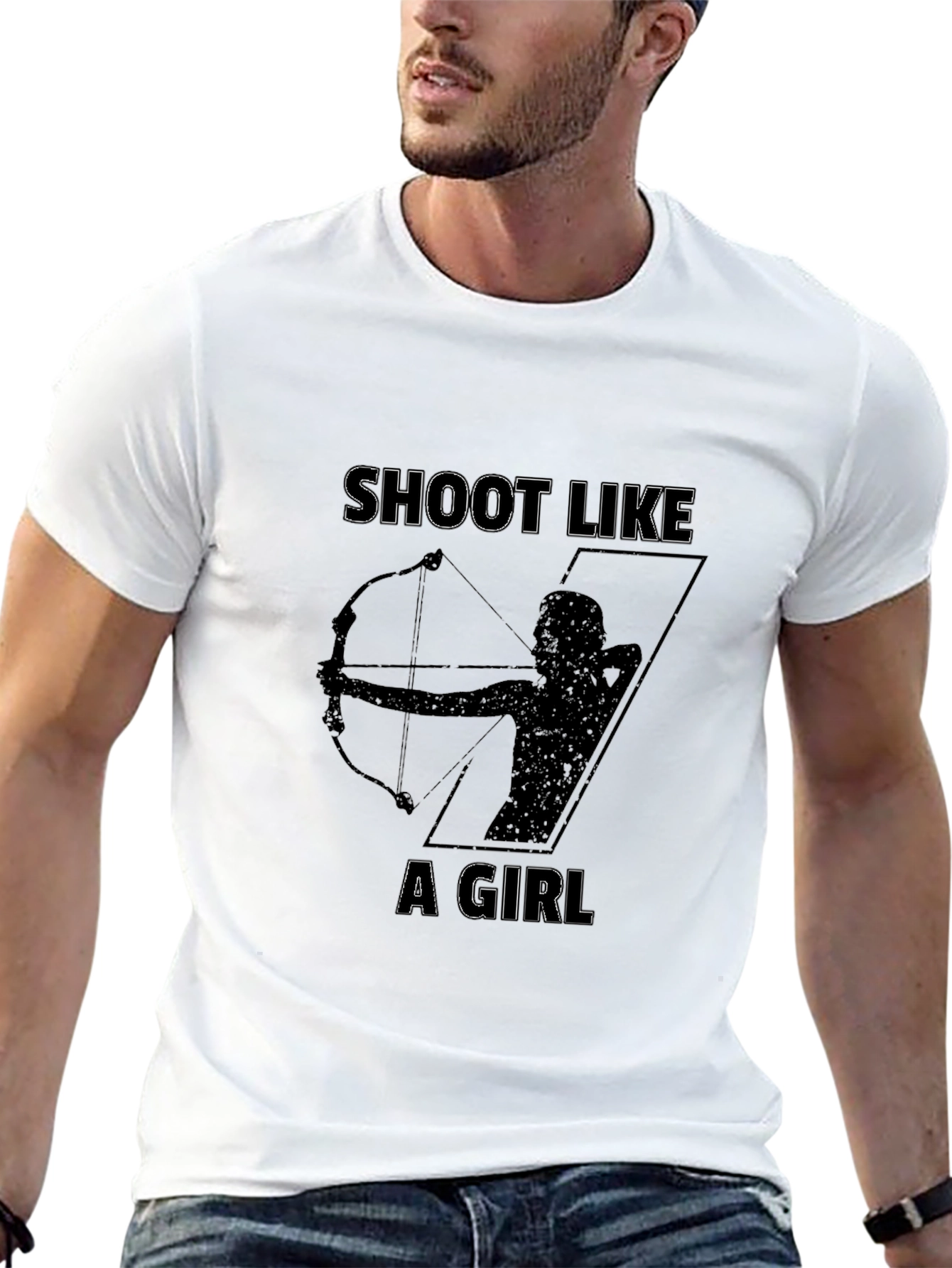 Shoot Like a Girl Black Graphic Tee
