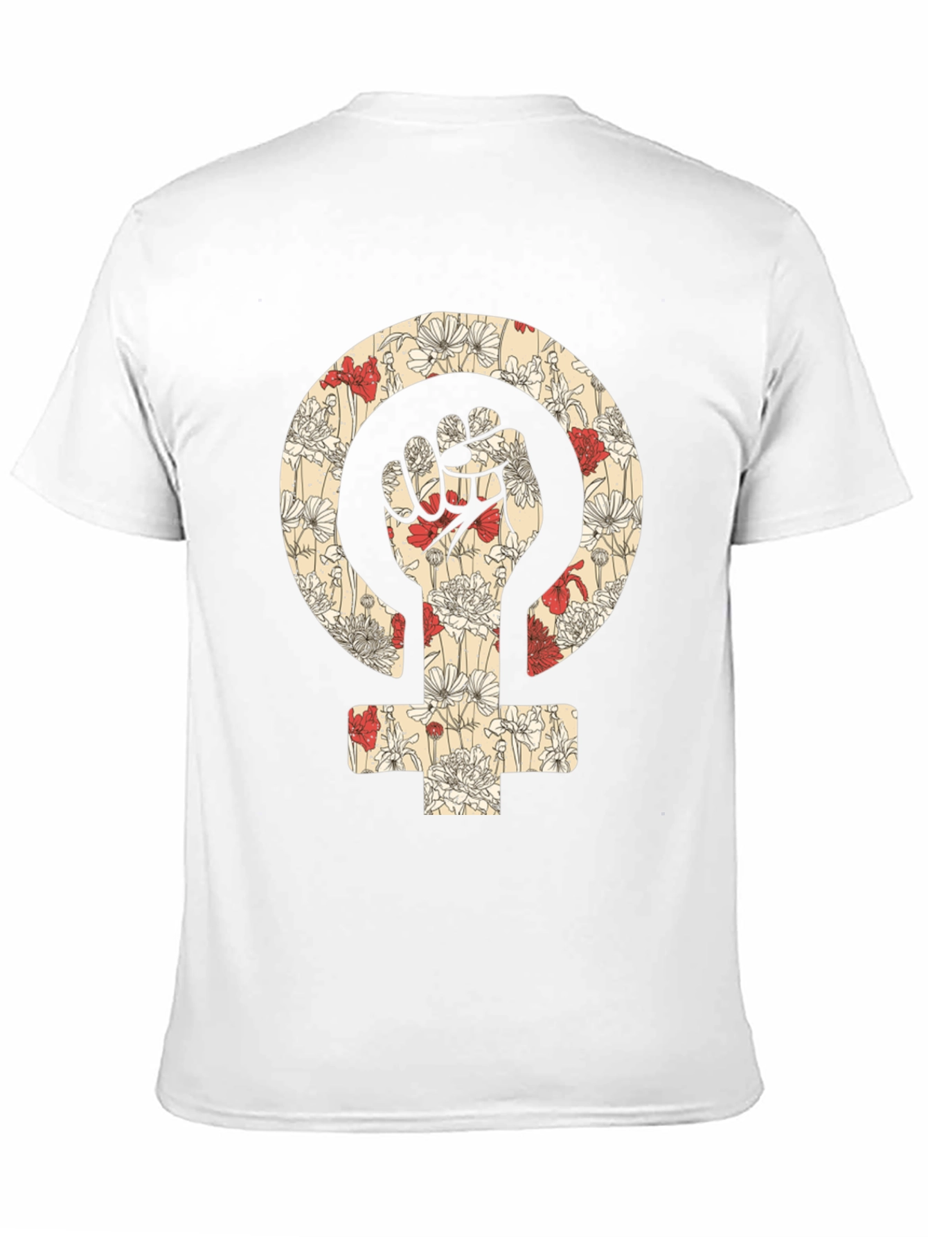 Floral Feminism Power Fist T-Shirt - Black