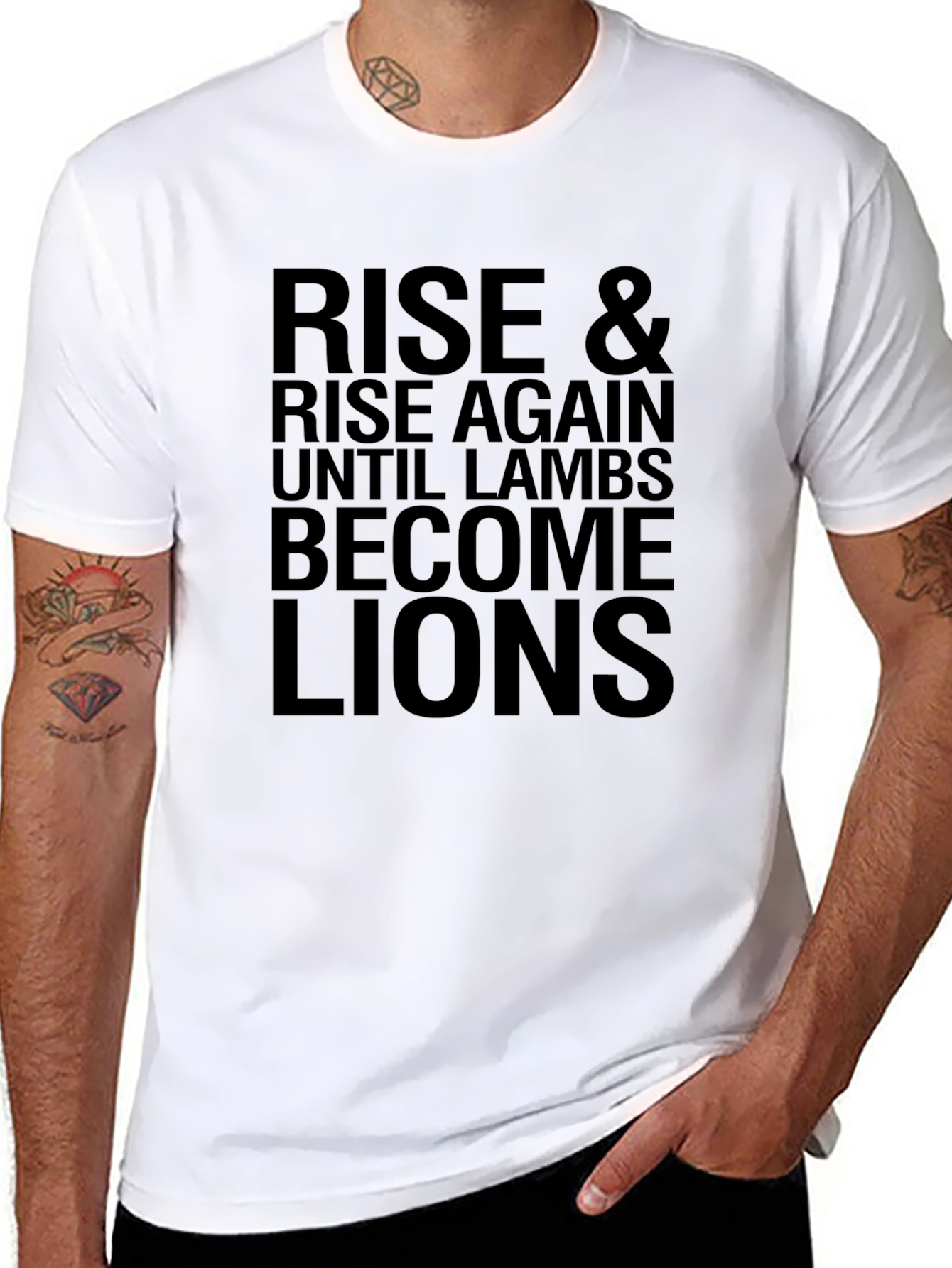 Rise Until Lions Graphic T-Shirt - Black