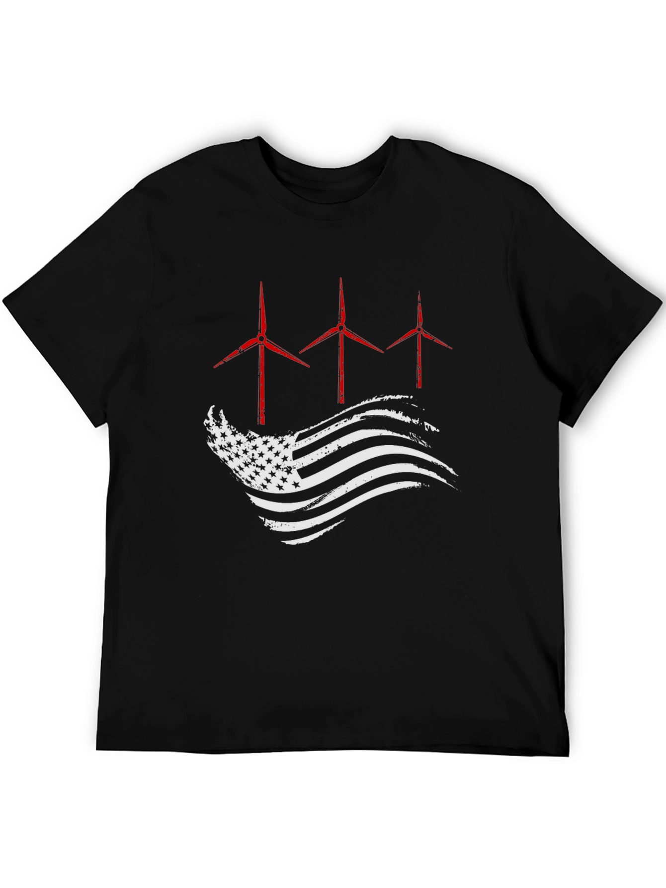 Patriotic Wind Turbine Flag T-Shirt