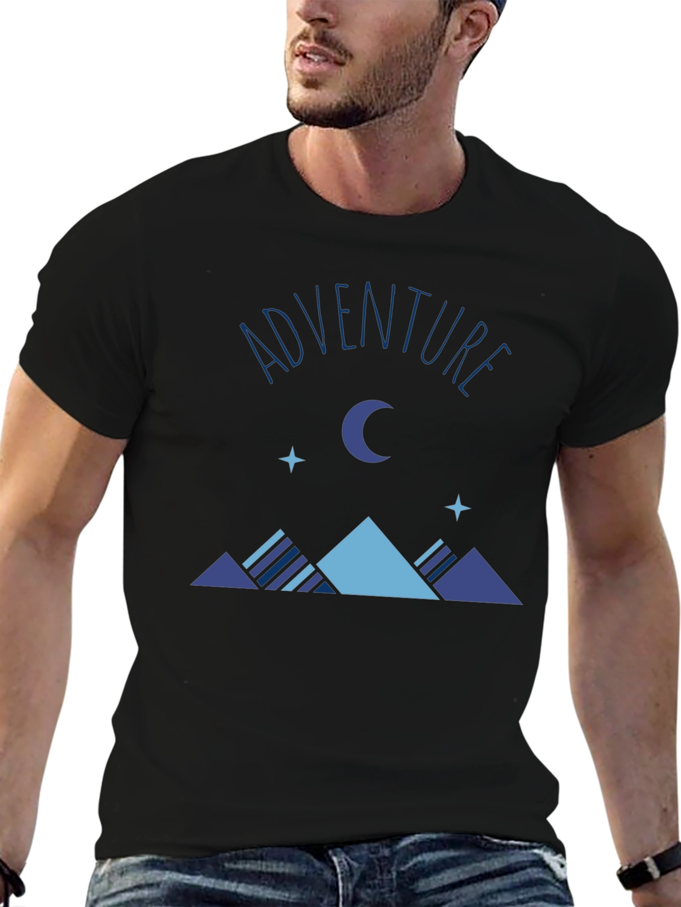 Adventure Graphic Print Tee - Mens Black T-Shirt
