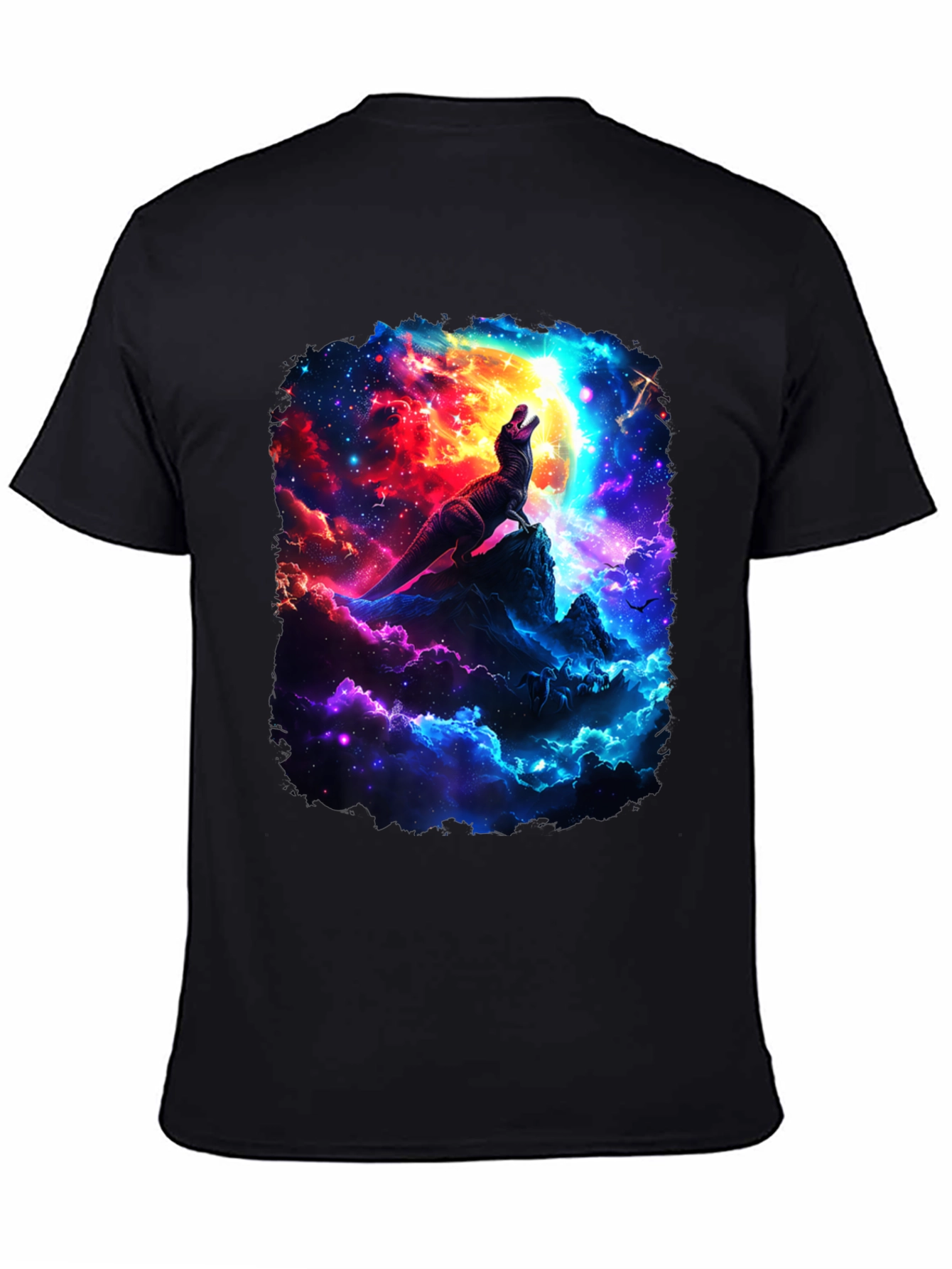 Dinosaur Galaxy T-Shirt - Black Graphic Tee