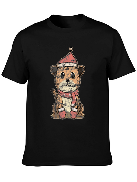 Festive Cheetah Christmas Graphic Tee