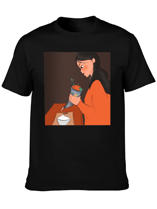 Cartoon Design Black T-Shirt