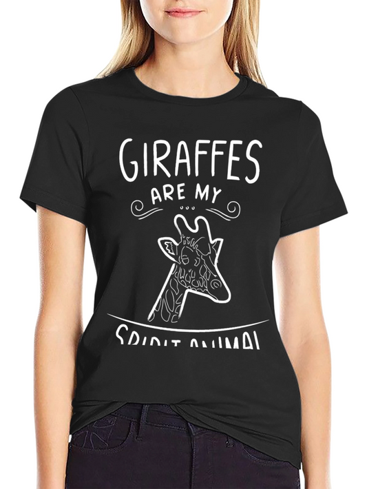 Giraffe Spirit Animal Graphic Tee - Mens Black T-Shirt