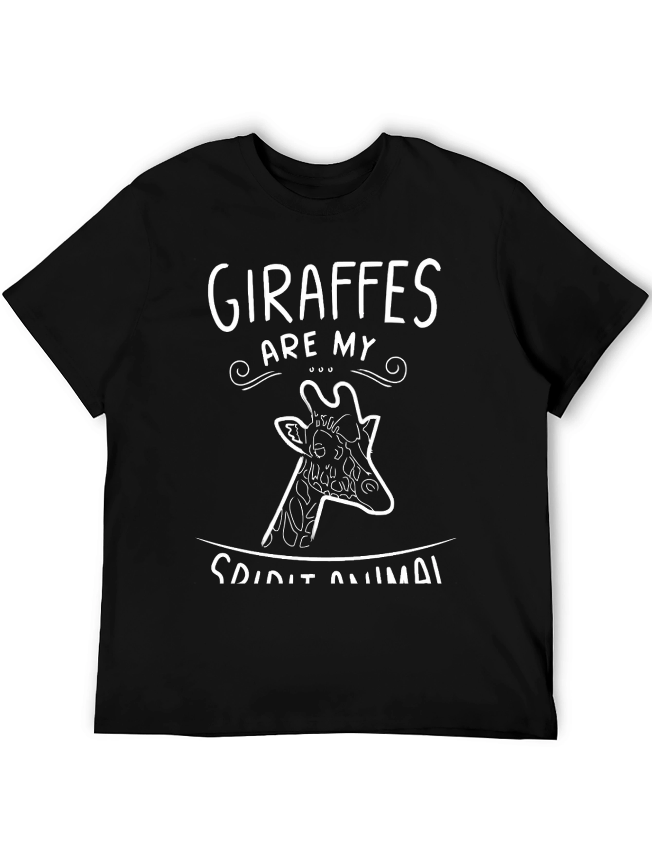 Giraffe Spirit Animal Graphic Tee - Mens Black T-Shirt