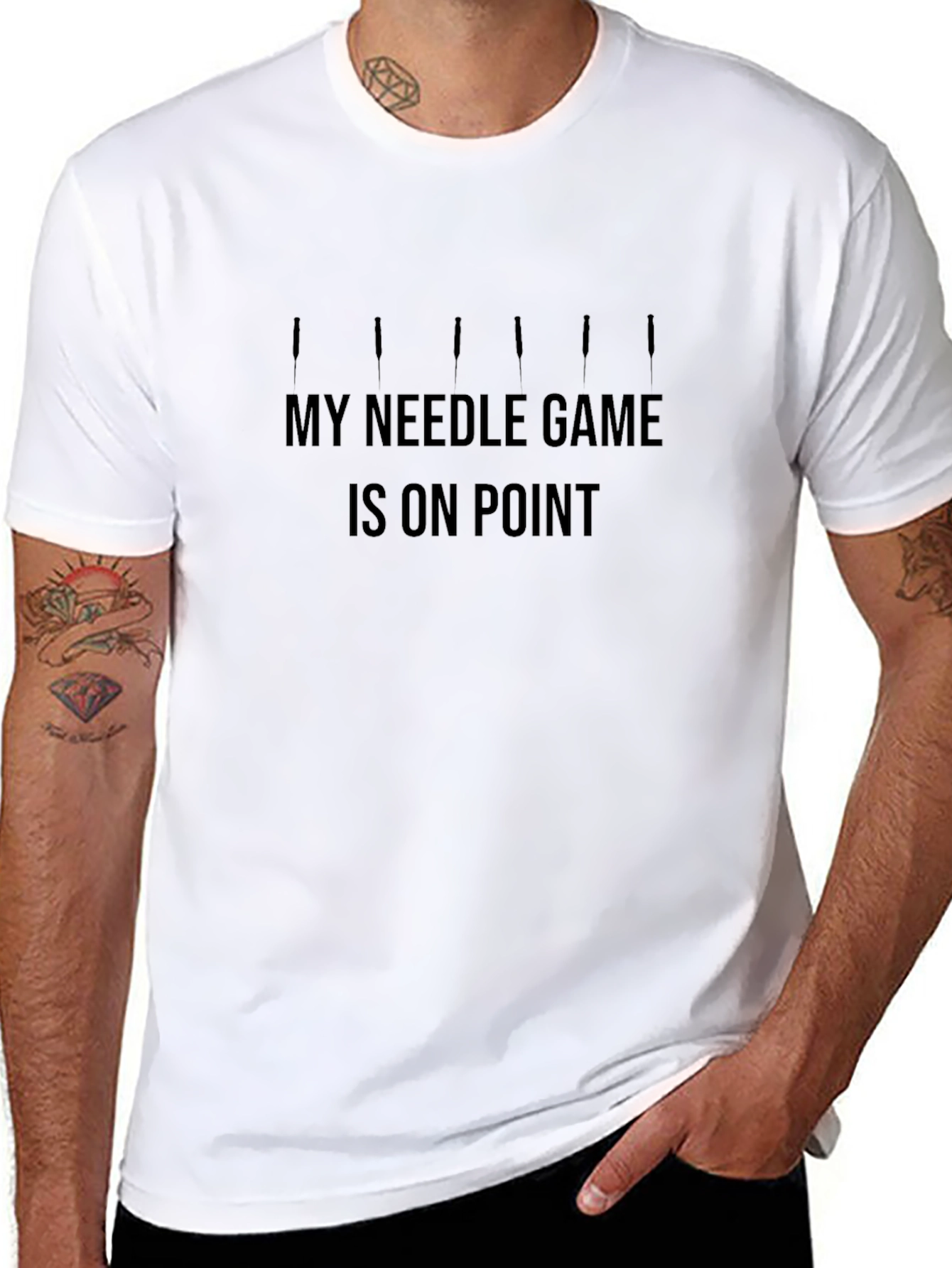My Needle Game Is On Point Black T-Shirt