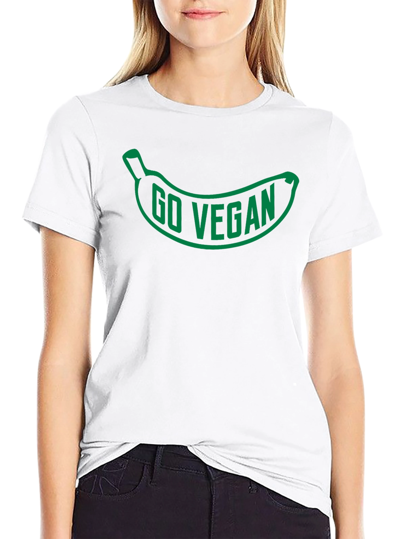 Go Vegan Banana Graphic T-Shirt