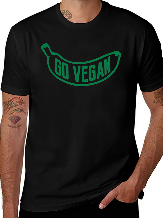 Go Vegan Banana Graphic T-Shirt