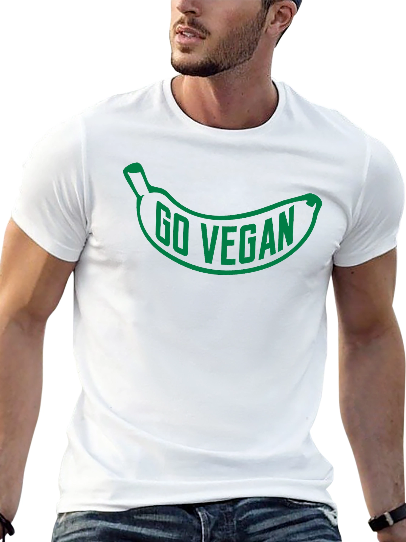 Go Vegan Banana Graphic T-Shirt