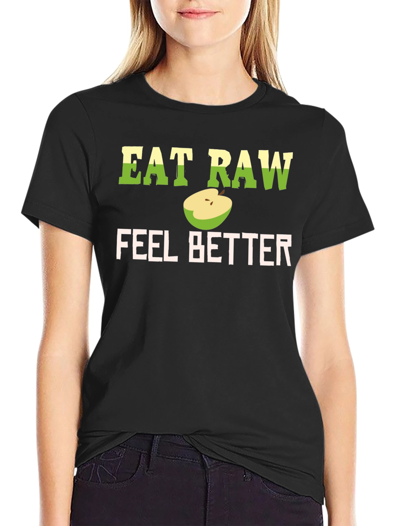 Eat Raw Feel Better T-Shirt - Black