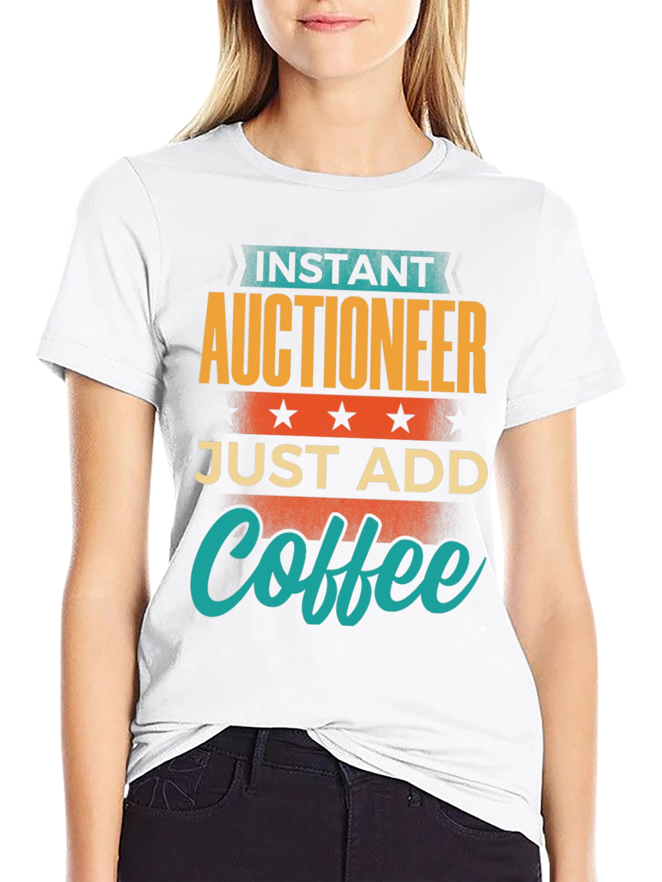 Instant Auctioneer Just Add Coffee Graphic T-Shirt