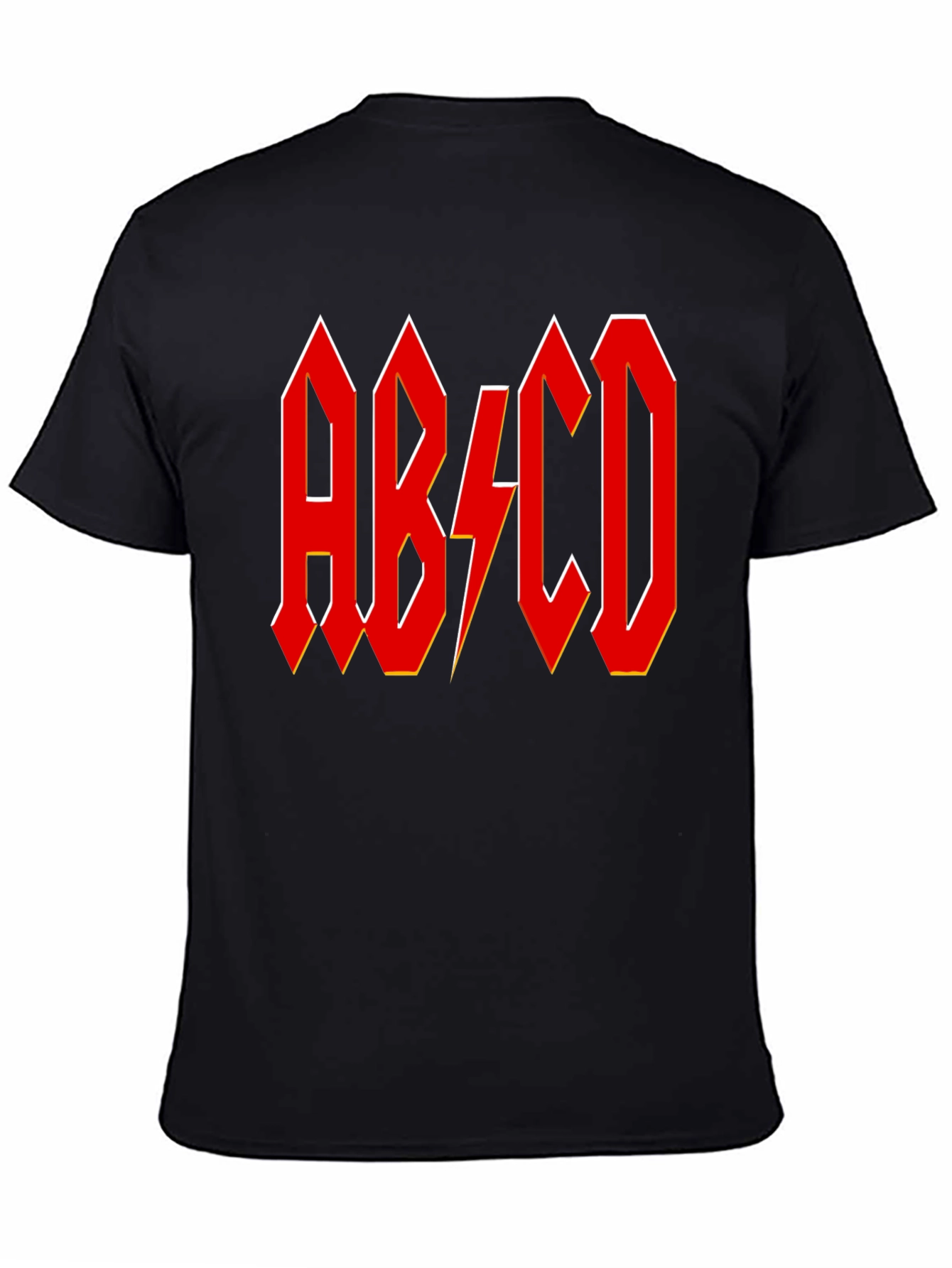 AB/CD Red Lightning Bolt Black T-Shirt