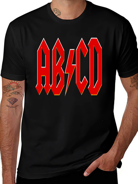 AB/CD Red Lightning Bolt Black T-Shirt