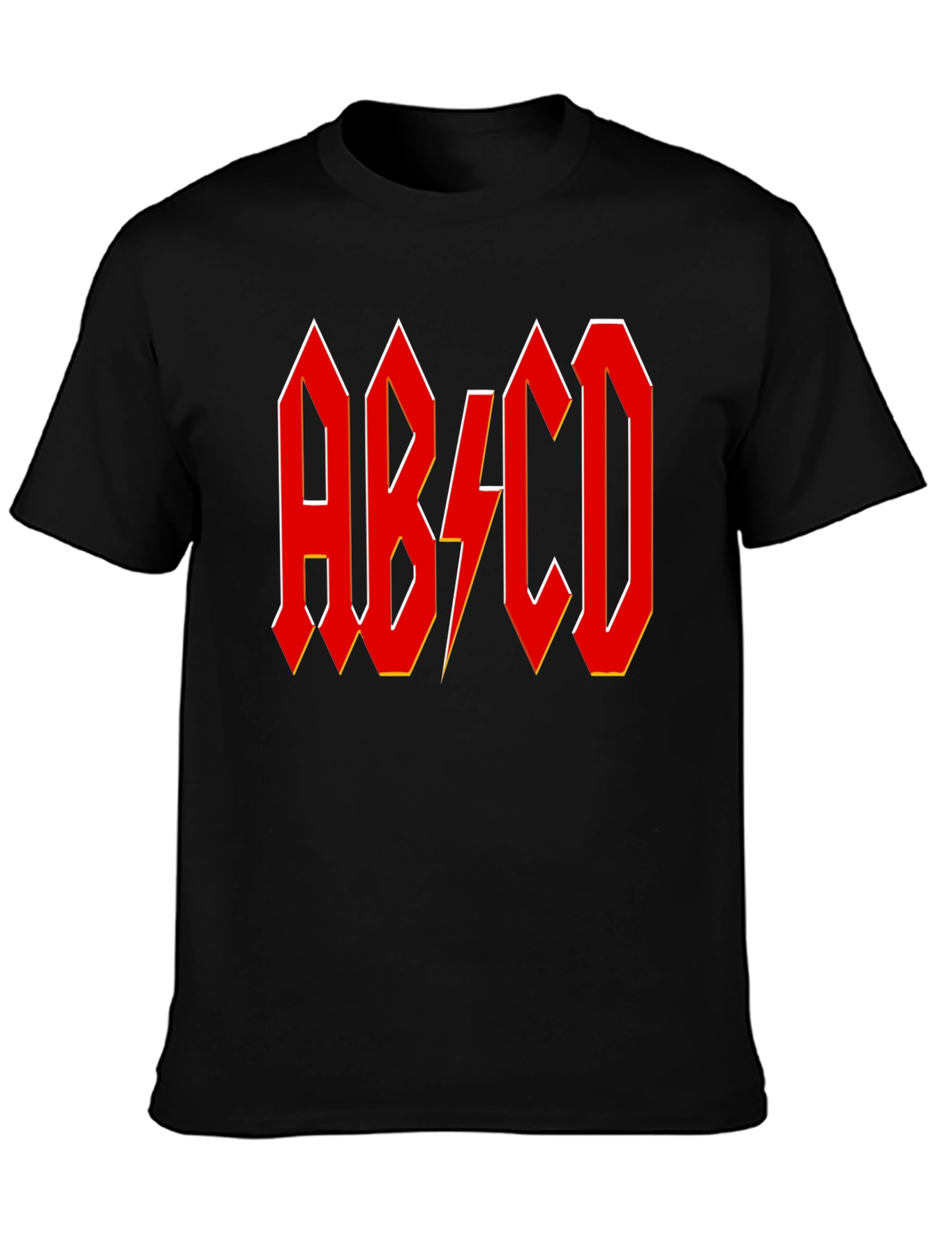 AB/CD Red Lightning Bolt Black T-Shirt