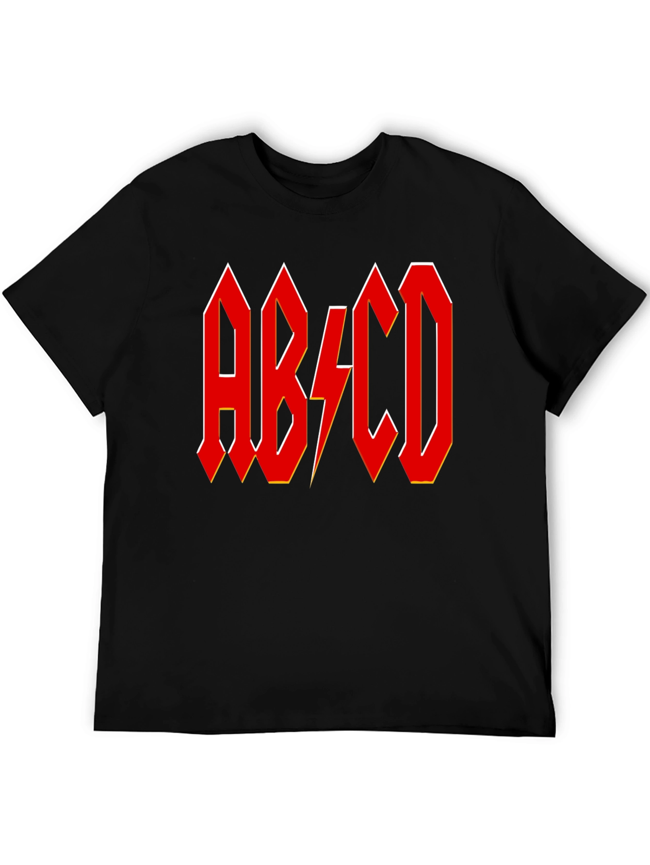 AB/CD Red Lightning Bolt Black T-Shirt