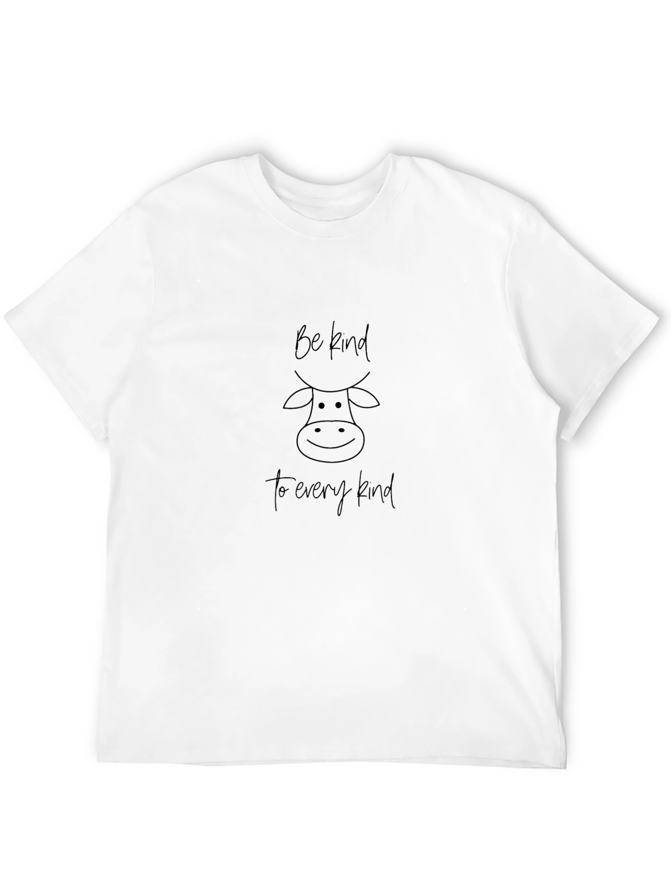 Be Kind Cow Graphic Tee - Black Cotton Blend