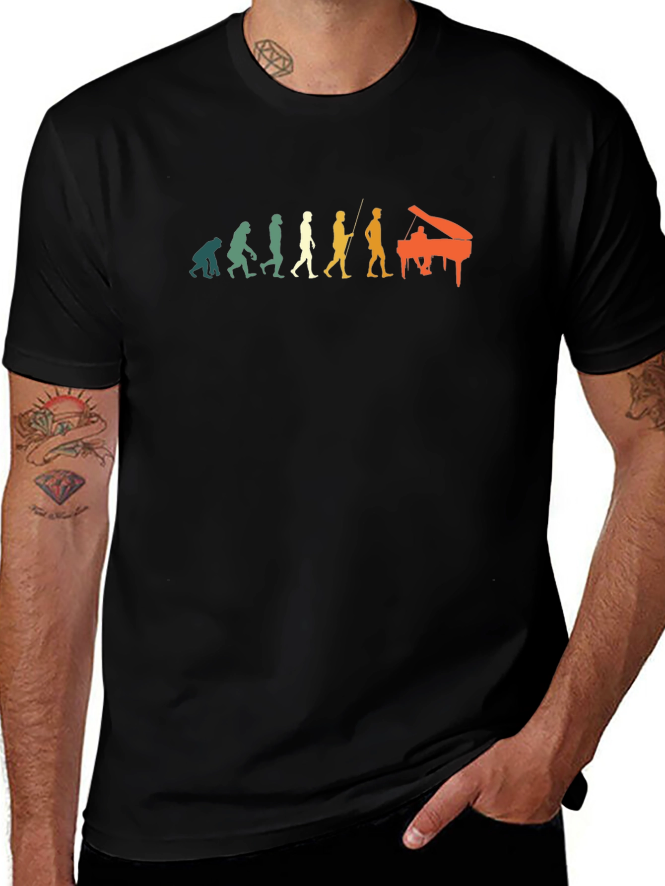 Evolution of Musician T-Shirt - Funny Piano Player Tee