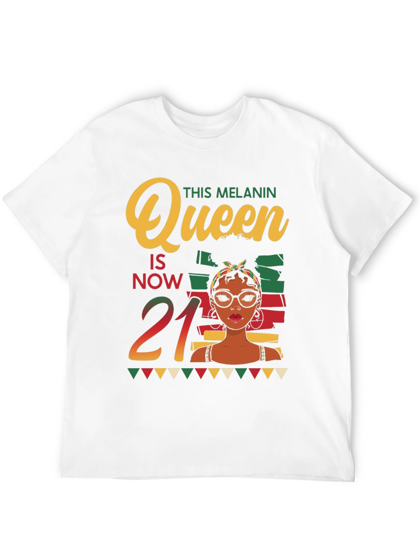 Melanin Queen 21st Birthday Black T-Shirt
