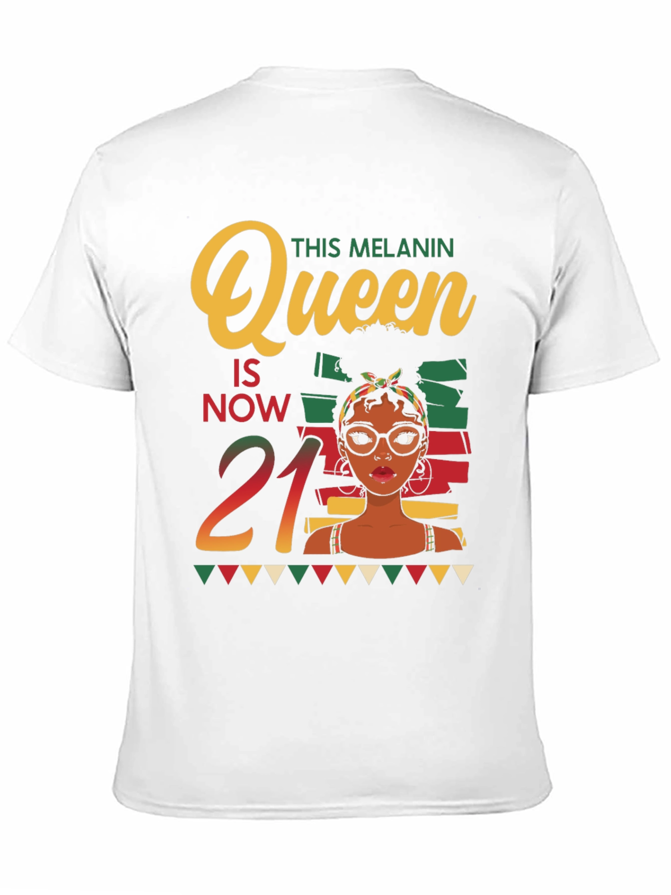 Melanin Queen 21st Birthday Black T-Shirt