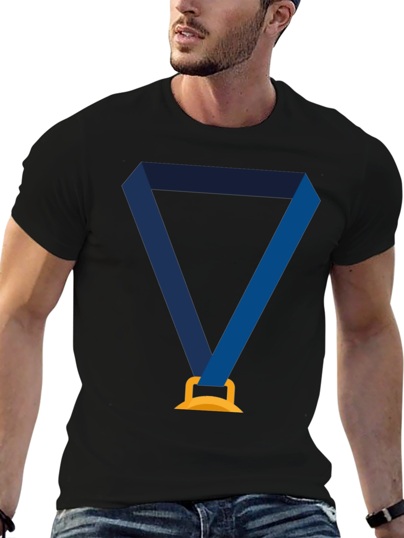 Award Medal Graphic Tee - Unisex Black T-Shirt