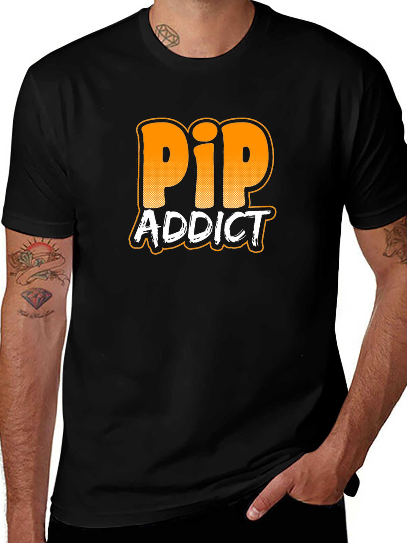 PIP Addict Graphic T-Shirt - Black Cotton Tee