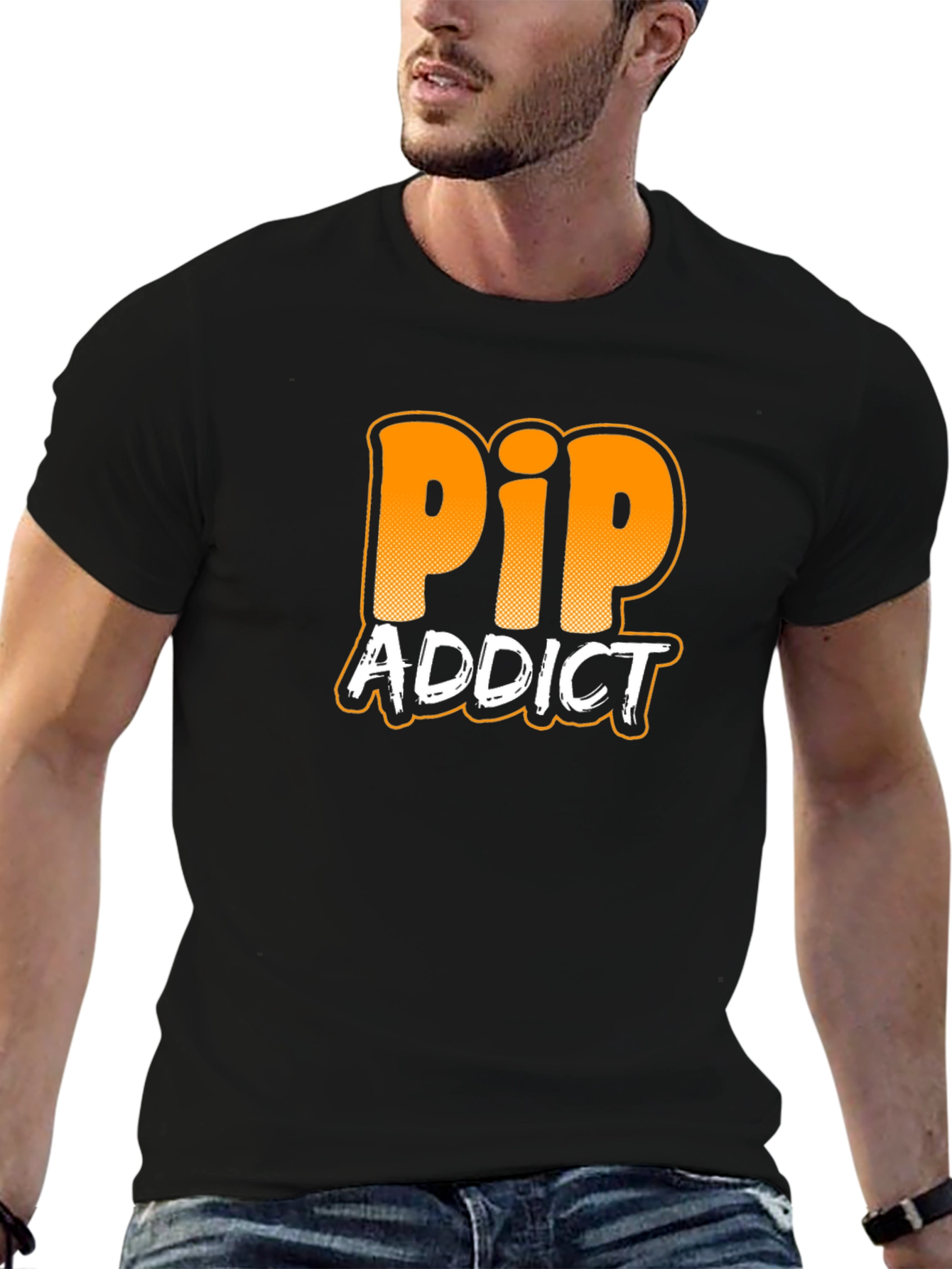 PIP Addict Graphic T-Shirt - Black Cotton Tee