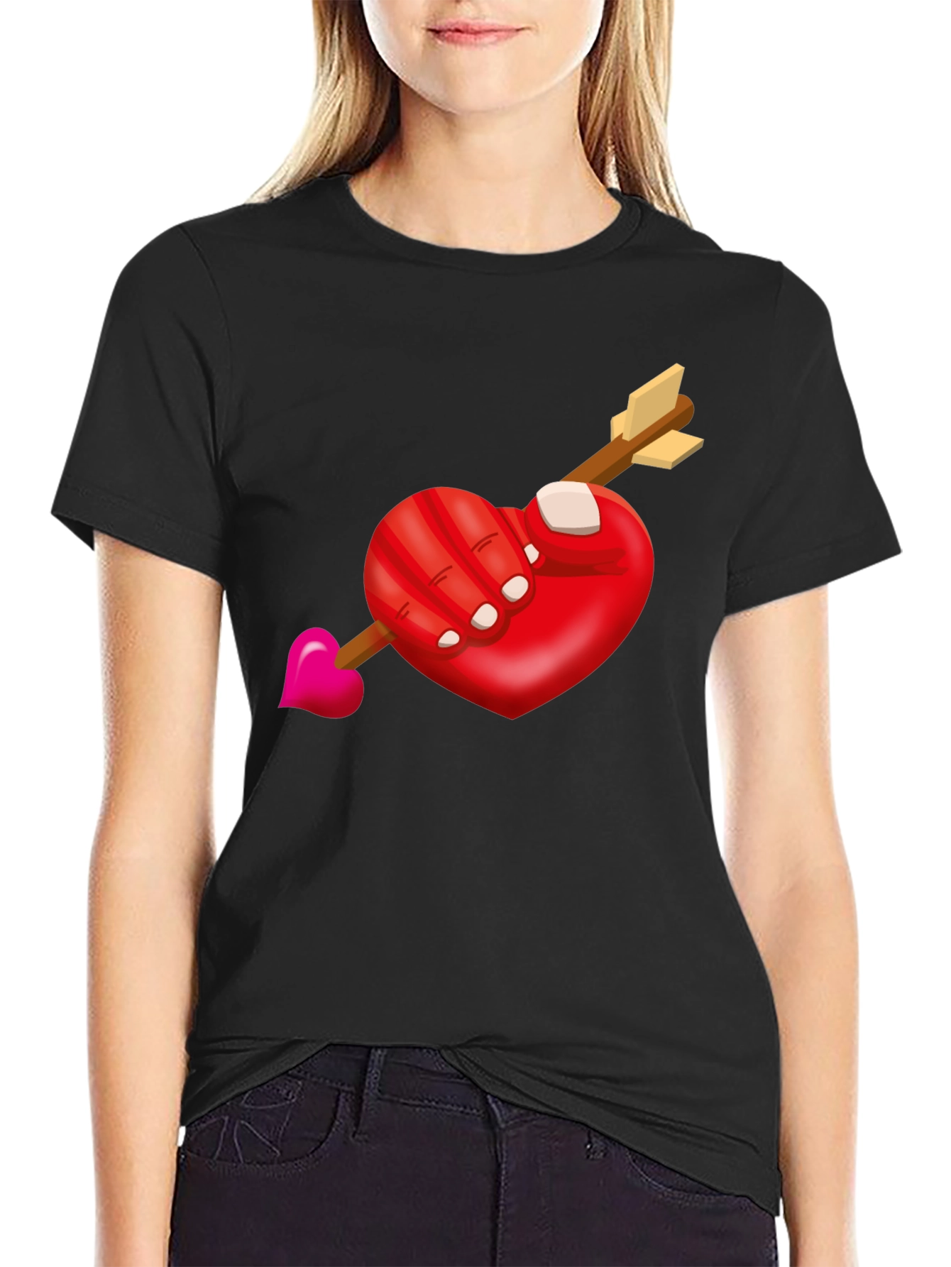 Heart Arrow T-Shirt - Romantic Graphic Tee