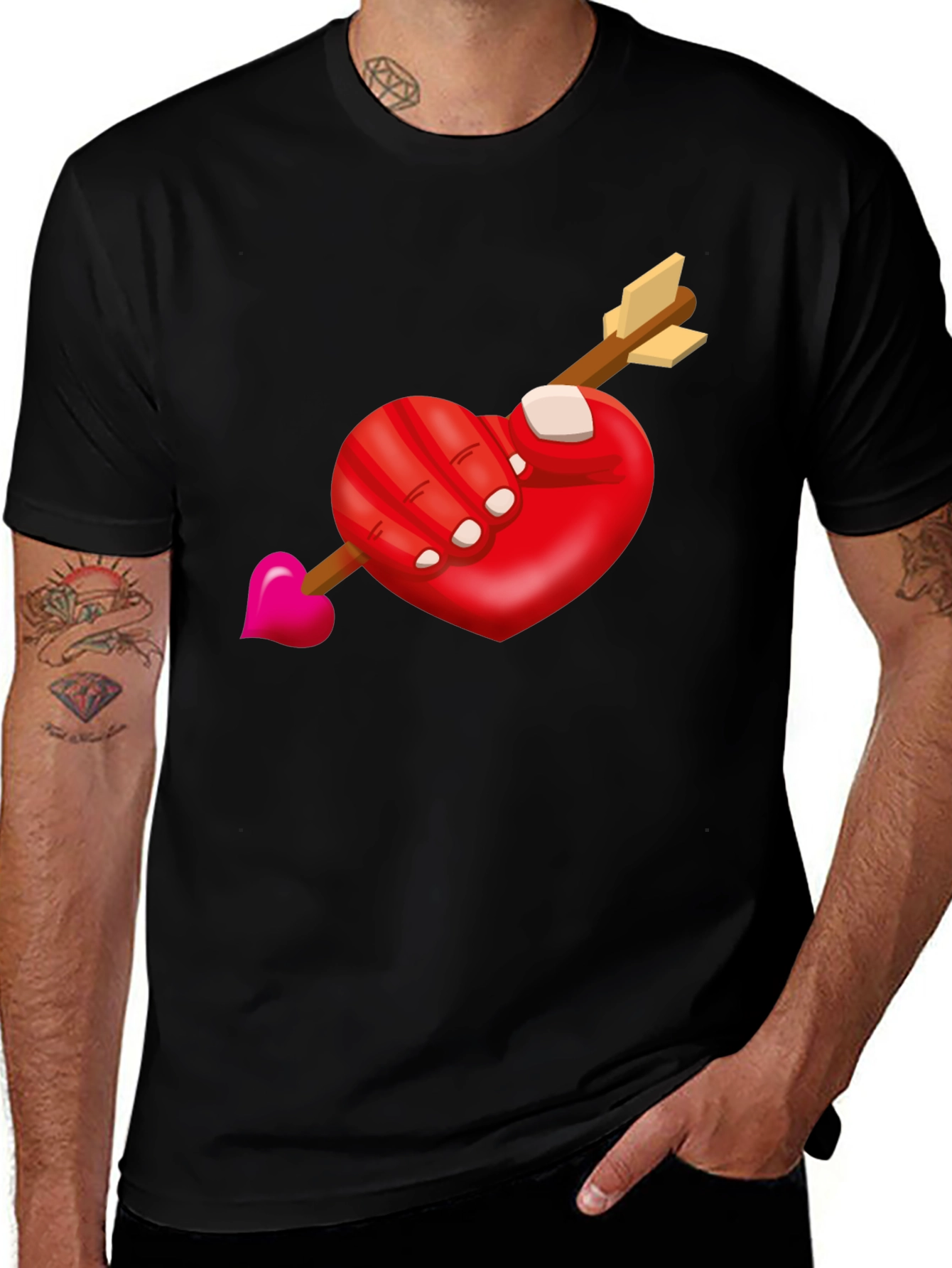 Heart Arrow T-Shirt - Romantic Graphic Tee
